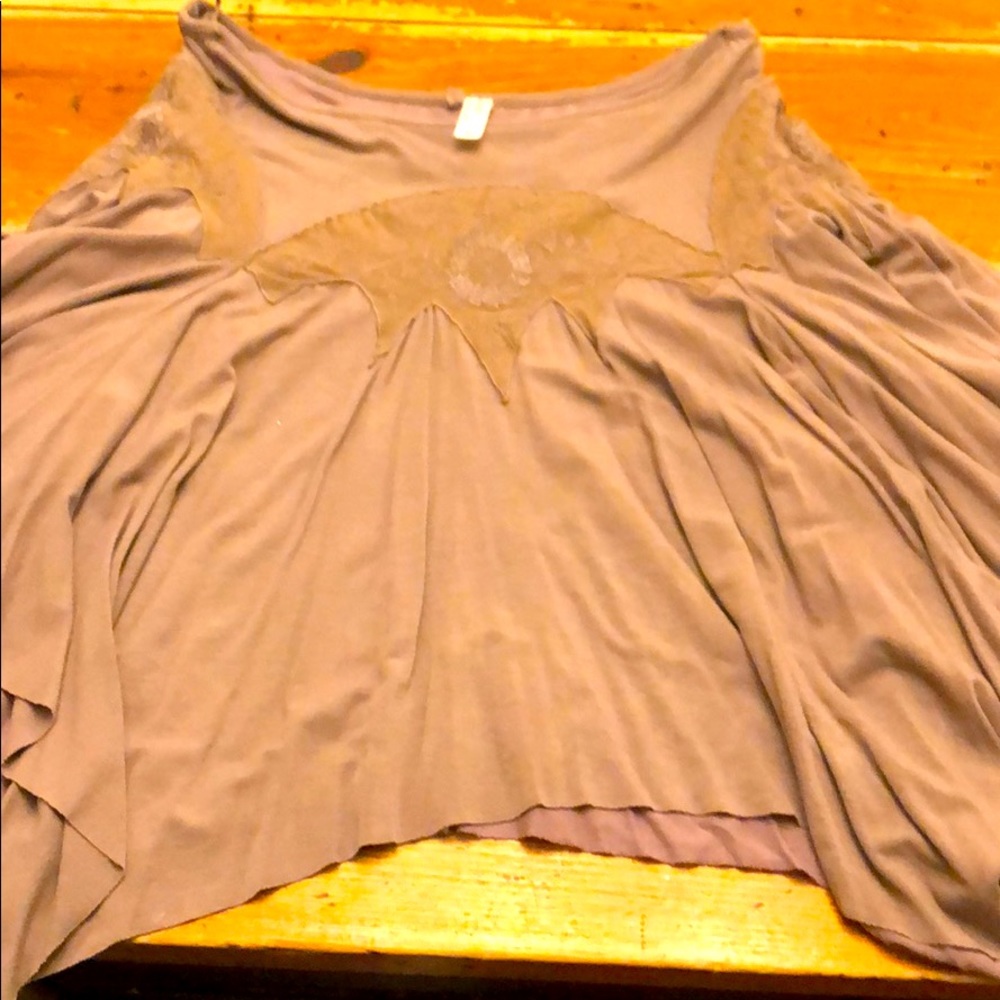 Free People Skirt with lace appliqué.